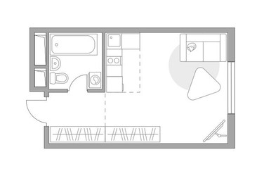 Планировка студии(квартира) площадью 22.16 квадратных метров в ЖК “ЖК Аникеевский”