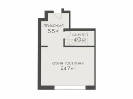 Планировка студии(квартира) площадью 34 квадратных метров в “ЖК Внуково Кантри Клаб”