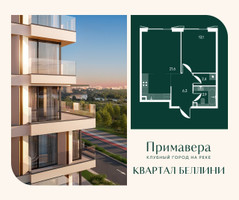 Планировка однокомнатной(квартира) площадью 47.3 квадратных метров в “Клубный город на реке Примавера”