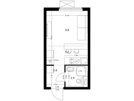 Планировка студии(квартира) площадью 19.8 квадратных метров в “ЖК Волжский Парк”