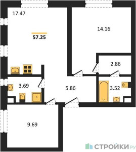 Планировка квартиры, ID 445493