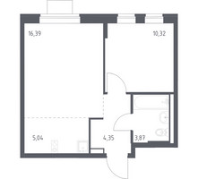 Планировка однокомнатной(квартира) площадью 39.97 квадратных метров в “ЖК Подольские кварталы”