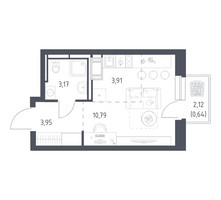 Планировка студии(квартира) площадью 22.46 квадратных метров в “ЖК Большое Путилково”