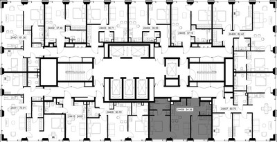 Планировка двухкомнатной(квартира) площадью 54.4 квадратных метров в ЖК “ЖК SET (Сет)”
