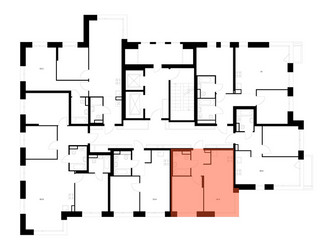 Планировка однокомнатной(квартира) площадью 34.9 квадратных метров в ЖК “ЖК Строгино 360”