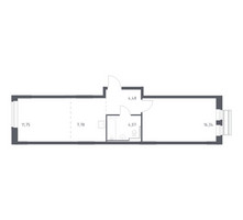 Планировка однокомнатной(квартира) площадью 44.42 квадратных метров в “ЖК Рублевский Квартал”