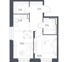 Планировка однокомнатной(квартира) площадью 41.72 квадратных метров в “ЖК Квартал Строгино”