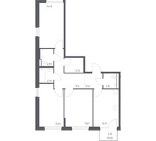 Планировка трехкомнатной(квартира) площадью 78 квадратных метров в “ЖК Новое Внуково”