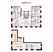 Планировка 4+ комнатной(апартаменты) площадью 229.8 квадратных метров в “ЖК Долгоруковская 25”