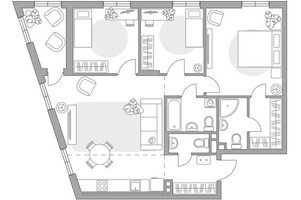 Планировка трехкомнатной(квартира) площадью 95.67 квадратных метров в “ЖК Нижегородская от Гранель”
