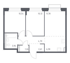Планировка двухкомнатной(квартира) площадью 51.95 квадратных метров в ЖК “ЖК Новое Внуково”