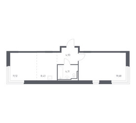 Планировка однокомнатной(квартира) площадью 47.5 квадратных метров в ЖК “ЖК Рублевский Квартал”