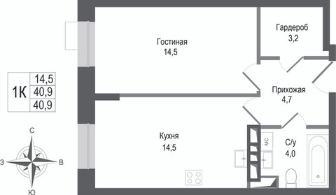 Планировка квартиры, ID 553448