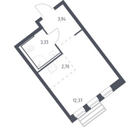 Планировка студии(квартира) площадью 22.1 квадратных метров в ЖК “ЖК Рублевский Квартал”