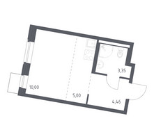 Планировка студии(квартира) площадью 22.81 квадратных метров в “ЖК Квартал Западный”