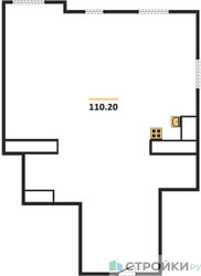 Планировка двухкомнатной(квартира) площадью 110.2 квадратных метров в ЖК “ЖК Лайм”