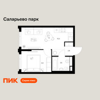 Планировка однокомнатной(квартира) площадью 31.2 квадратных метров в “ЖК Саларьево парк”