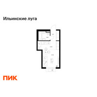 Планировка студии(квартира) площадью 23.16 квадратных метров в “ЖК Ильинские луга”