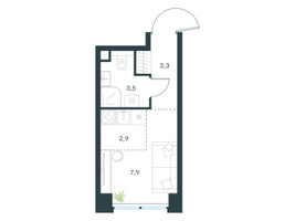 Планировка студии(квартира) площадью 17.6 квадратных метров в “ЖК Level Звенигородская”