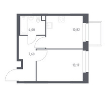 Планировка однокомнатной(квартира) площадью 35.67 квадратных метров в “ЖК ЭкоБунино (Южное Бунино)”