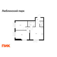 Планировка двухкомнатной(квартира) площадью 50.2 квадратных метров в “ЖК Люблинский парк”