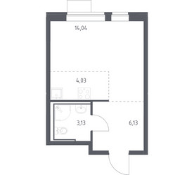 Планировка студии(квартира) площадью 27.33 квадратных метров в ЖК “ЖК Молжаниново”