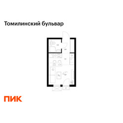 Планировка студии(квартира) площадью 19 квадратных метров в ЖК “ЖК Томилинский бульвар”