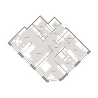 Планировка трехкомнатной(апартаменты) площадью 112.56 квадратных метров в “ЖК D'ORO MILLE (Доро Милле)”