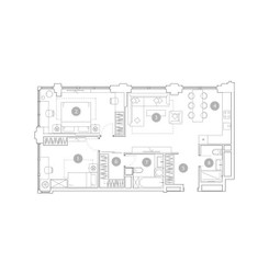 Планировка трехкомнатной(квартира) площадью 80.8 квадратных метров в ЖК “ЖК ВЭРИ на Миклухо-Маклая”