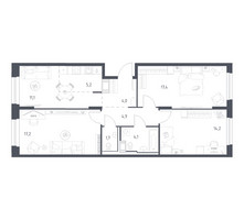 Планировка трехкомнатной(квартира) площадью 79.3 квадратных метров в “ЖК Мытищи Парк”