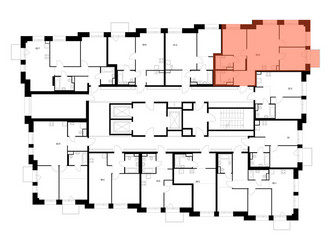 Планировка трехкомнатной(квартира) площадью 65.8 квадратных метров в ЖК “ЖК Онежский вал”