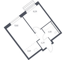 Планировка однокомнатной(квартира) площадью 35.5 квадратных метров в “ЖК Рублевский Квартал”