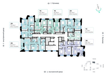 Планировка двухкомнатной(квартира) площадью 70.44 квадратных метров в ЖК “СберСити в Рублево-Архангельском”