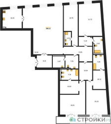 Планировка 4+ комнатной(квартира) площадью 296.11 квадратных метров в ЖК “ЖК LUCE (Люче)”