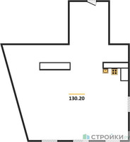 Планировка двухкомнатной(квартира) площадью 130.2 квадратных метров в “ЖК Лайм”