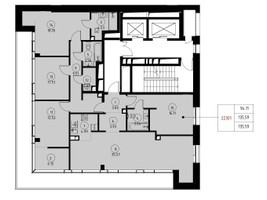 Планировка 4+ комнатной(квартира) площадью 135.6 квадратных метров в “Дом премиум-класса МИРА”