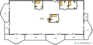 Планировка 4+ комнатной(квартира) площадью 182.6 квадратных метров в “Квартал Foriver”