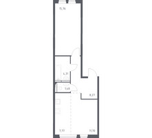 Планировка однокомнатной(квартира) площадью 48.6 квадратных метров в “ЖК Остафьево”