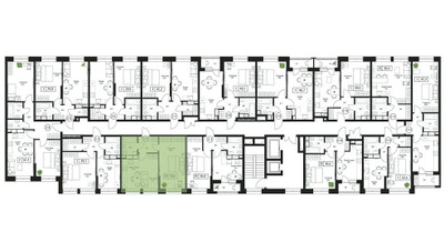 Планировка однокомнатной(квартира) площадью 44.6 квадратных метров в ЖК “ЖК Пушкино Град”