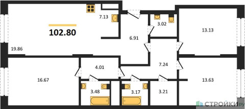 Планировка квартиры, ID 542231