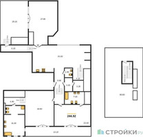 Планировка двухкомнатной(квартира) площадью 244.92 квадратных метров в “ЖК Большая Дмитровка IX”