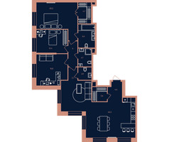 Планировка 4+ комнатной(квартира) площадью 126.3 квадратных метров в “Квартал Эра”
