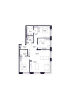 Планировка трехкомнатной(апартаменты) площадью 109.22 квадратных метров в “ЖК JOIS (Джойс)”