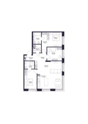 Планировка трехкомнатной(апартаменты) площадью 109.22 квадратных метров в ЖК “ЖК JOIS (Джойс)”