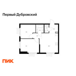 Планировка двухкомнатной(квартира) площадью 47.9 квадратных метров в ЖК “ЖК Первый Дубровский”