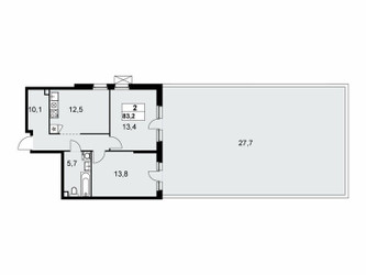 Планировка двухкомнатной(квартира) площадью 83.2 квадратных метров в ЖК “ЖК Скандинавия”