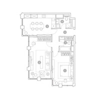 Планировка двухкомнатной(квартира) площадью 72.7 квадратных метров в “ЖК ВЭРИ на Миклухо-Маклая”