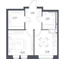 Планировка однокомнатной(квартира) площадью 35.41 квадратных метров в “ЖК Большое Путилково”