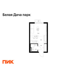 Планировка студии(квартира) площадью 21.7 квадратных метров в ЖК “ЖК Белая Дача парк”