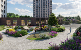 Двор в ЖК "Новые Ватутинки"